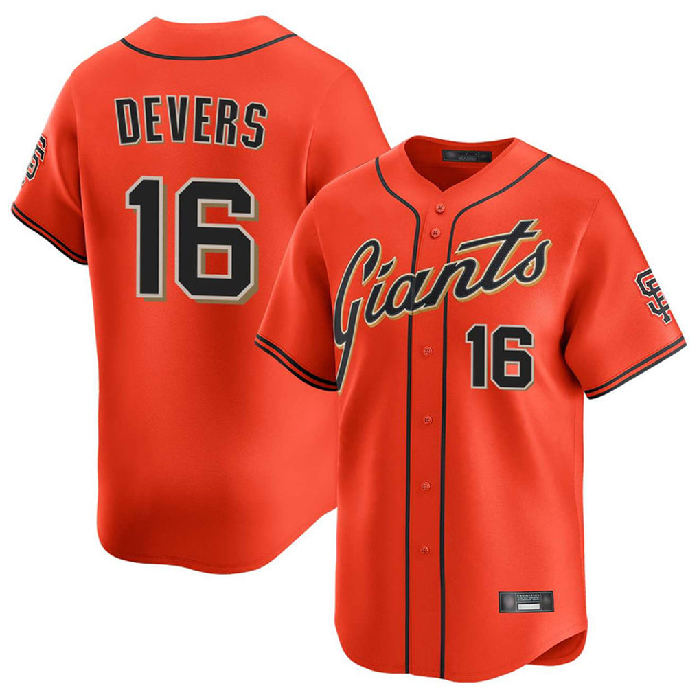 CAdoa SF.Giants #16 Rafael Devers Player Orange Home Limited Stitched Jerseys