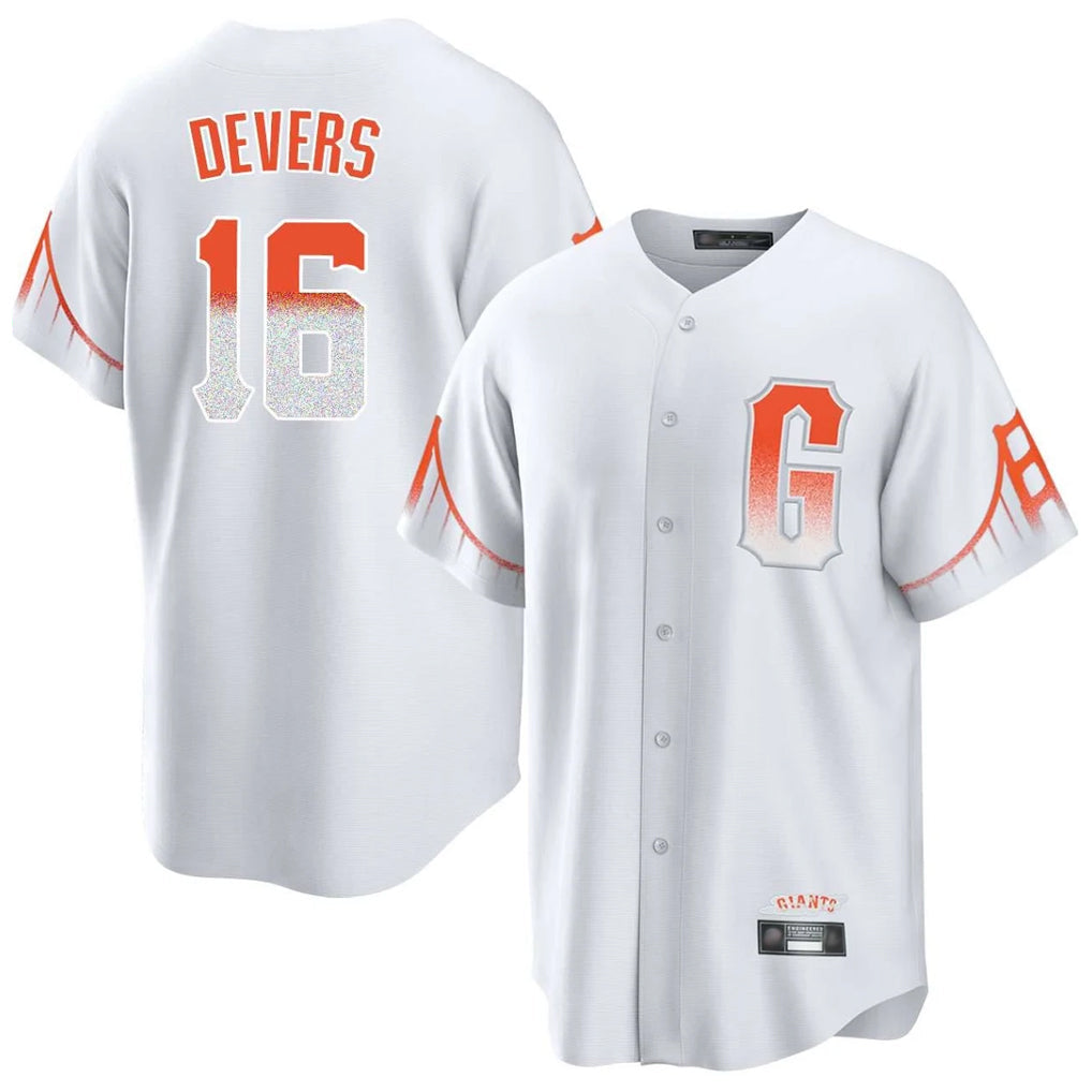 CAdoa SF.Giants #16 Rafael Devers Player White City Connect Home Game Stitched Jerseys