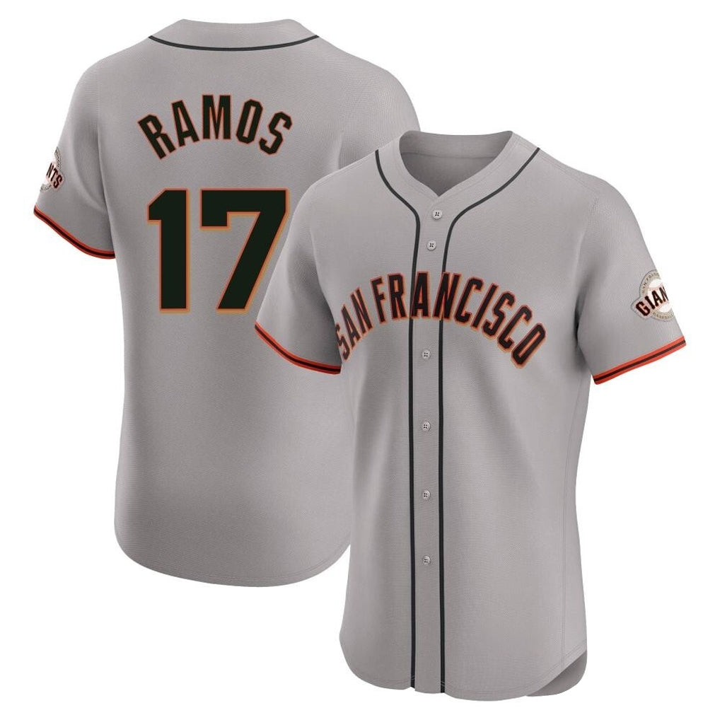 CAdoa SF.Giants #17 Heliot Ramos Player Gray Home Limited Elite Stitched Jerseys