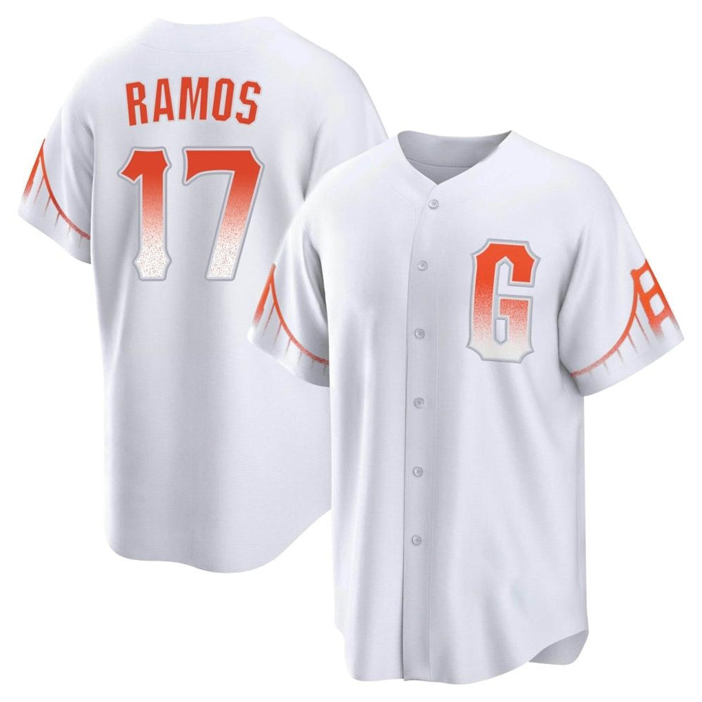 CAdoa SF.Giants #17 Heliot Ramos Player White City Connect Home Game Stitched Jerseys