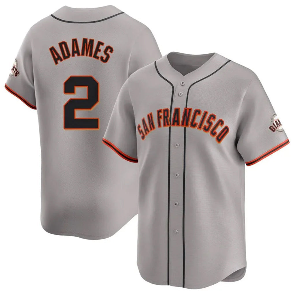 CAdoa SF.Giants #2 Willy Adames Player Gray Home Limited Stitched Jerseys