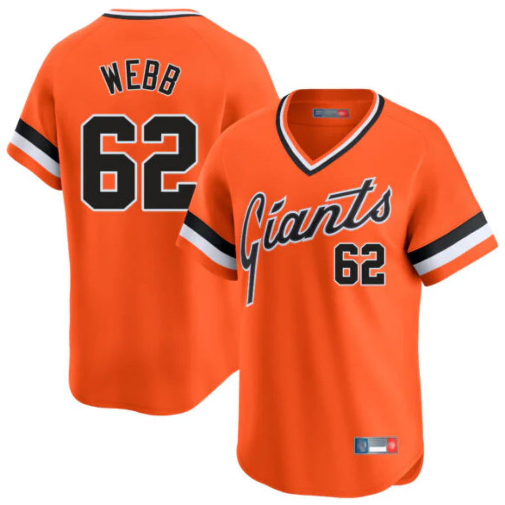 CAdoa SF.Giants #62 Logan Webb Player Orange Home Game T-shirt Stitched Jerseys