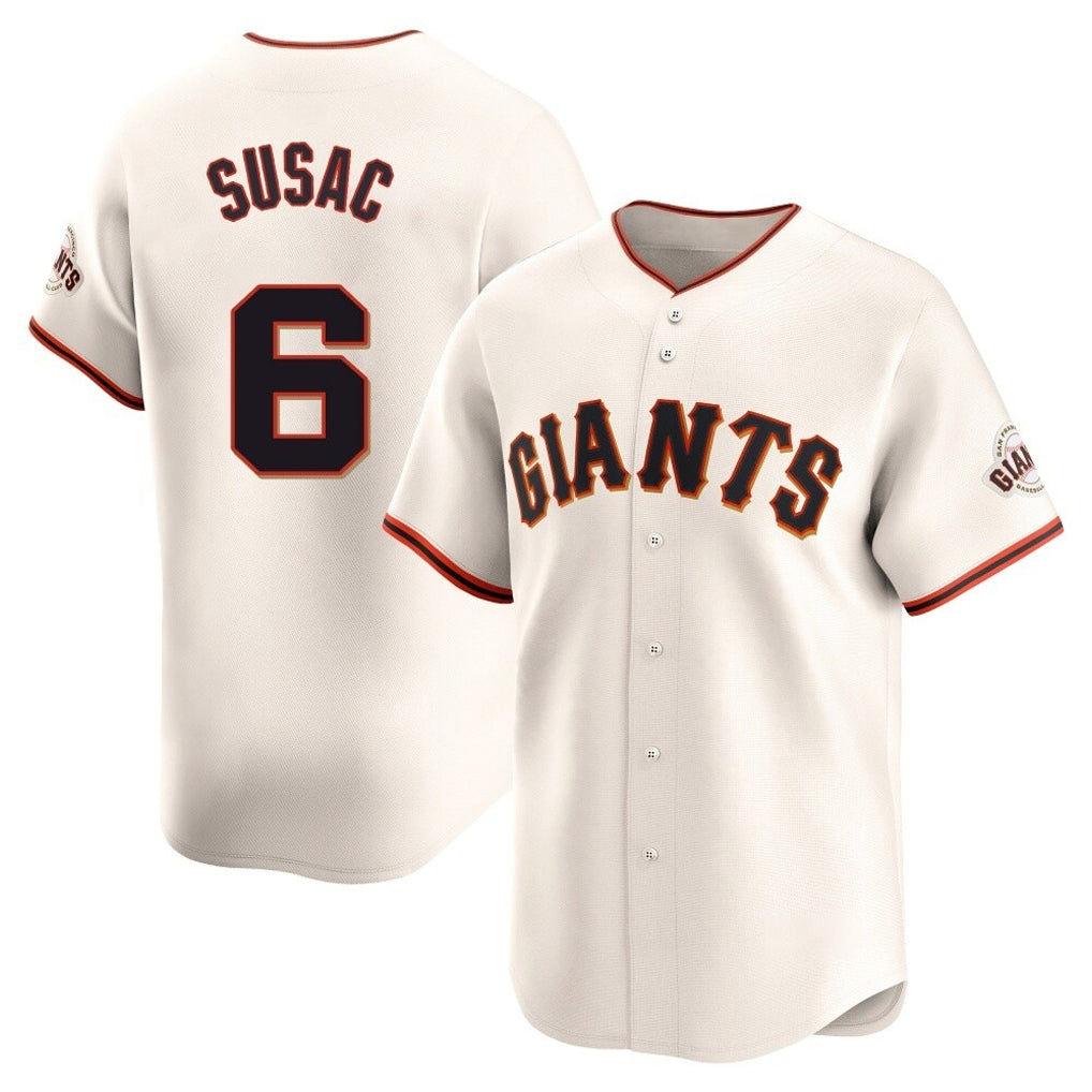 CAdoa SF.Giants #6 Daniel Susac Player Cream Home Limited Stitched Jerseys