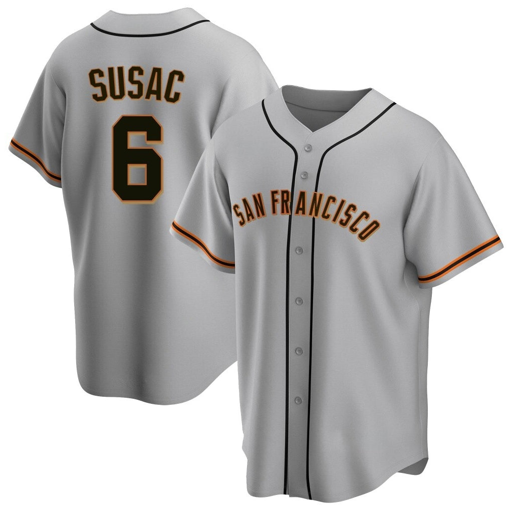 CAdoa SF.Giants #6 Daniel Susac Player Gray Home Game Stitched Jerseys