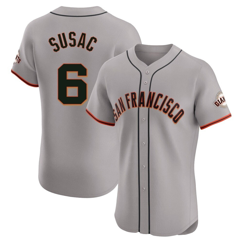 CAdoa SF.Giants #6 Daniel Susac Player Gray Home Limited Elite Stitched Jerseys