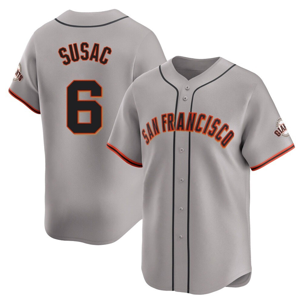 CAdoa SF.Giants #6 Daniel Susac Player Gray Home Limited Stitched Jerseys