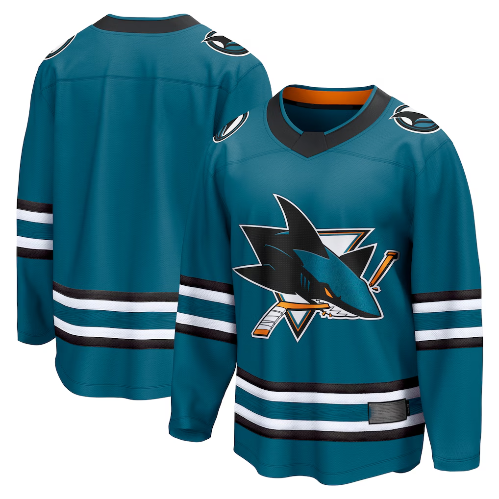 CAdoa S.Jose Sharks Teal Home Breakaway Jerseys