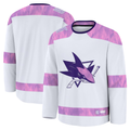 CAdoa S.Jose Sharks White 2024 Hockey Fights Cancer Practice Jerseys