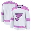 CAdoa St.L.Blues White 2024 Hockey Fights Cancer Practice Jerseys
