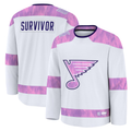 CAdoa St.L.Blues White Hockey Fights Cancer Survivor Practice Jerseys