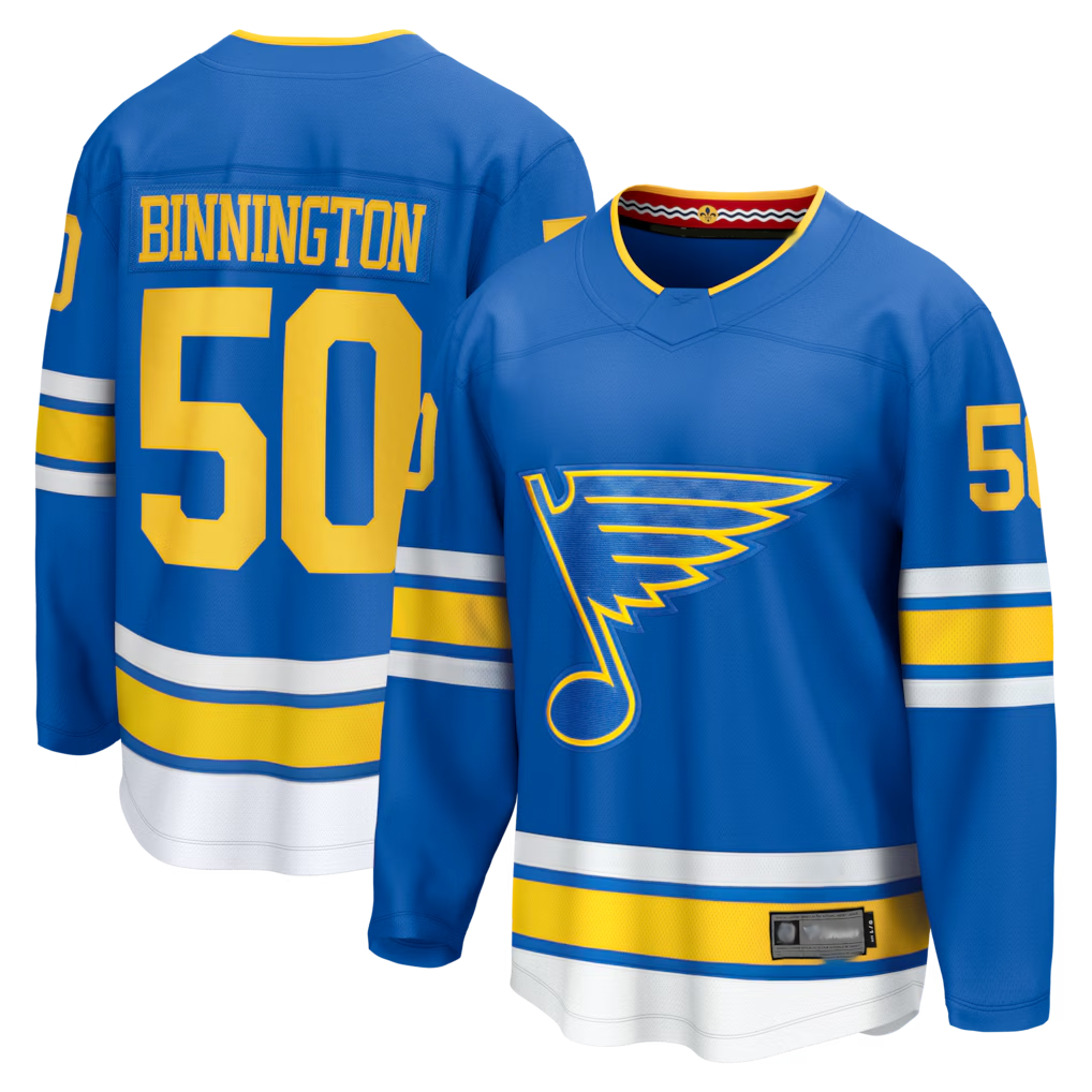 CAdoa St.L.Blues #50 Jordan Binnington Blue Home Breakaway Jerseys