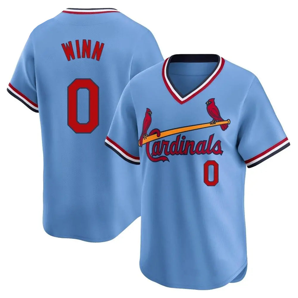 CAdoa St. Louis Cardinals #0 Masyn Winn Player Light Blue City Connect Home T-shirt Stitched Jerseys