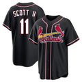 CAdoa St. Louis Cardinals #11 Victor Scott II Player Black Carbon Fashio Game Stitched Jerseys