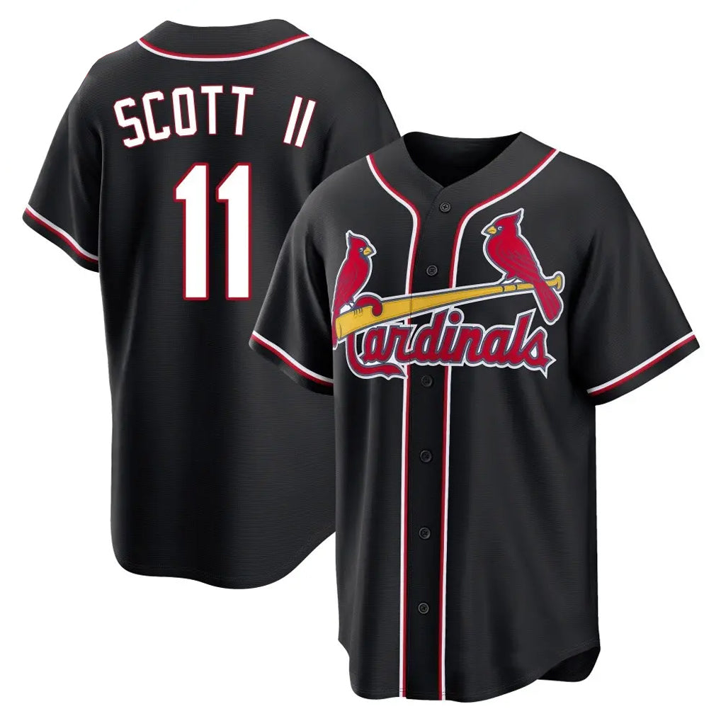 CAdoa St. Louis Cardinals #11 Victor Scott II Player Black Carbon Fashio Game Stitched Jerseys