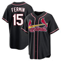 CAdoa St. Louis Cardinals #15 Jose Fermin Player Black Carbon Fashio Game Stitched Jerseys