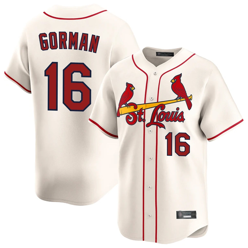 CAdoa St. Louis Cardinals #16 Nolan Gorman Player Cream Home Limited Stitched Jerseys