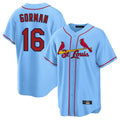 CAdoa St. Louis Cardinals #16 Nolan Gorman Player Light Blue Home Game Stitched Jerseys