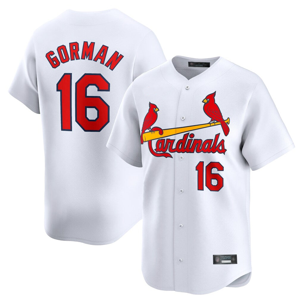 CAdoa St. Louis Cardinals #16 Nolan Gorman Player White Home Limited Stitched Jerseys