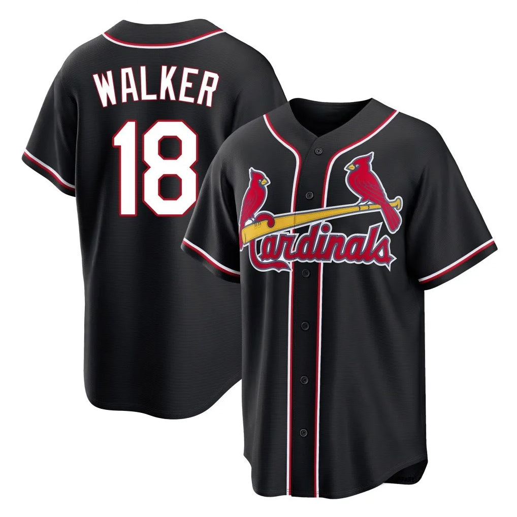 CAdoa St. Louis Cardinals #18 Jordan Walker Player Black Carbon Fashio Game Stitched Jerseys
