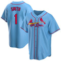 CAdoa St. Louis Cardinals #1 Ozzie Smith Player Light Blue Home Game Stitched Jerseys