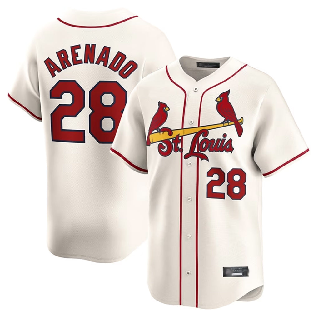CAdoa St. Louis Cardinals #28 Nolan Arenado Player Cream Home Limited Stitched Jerseys