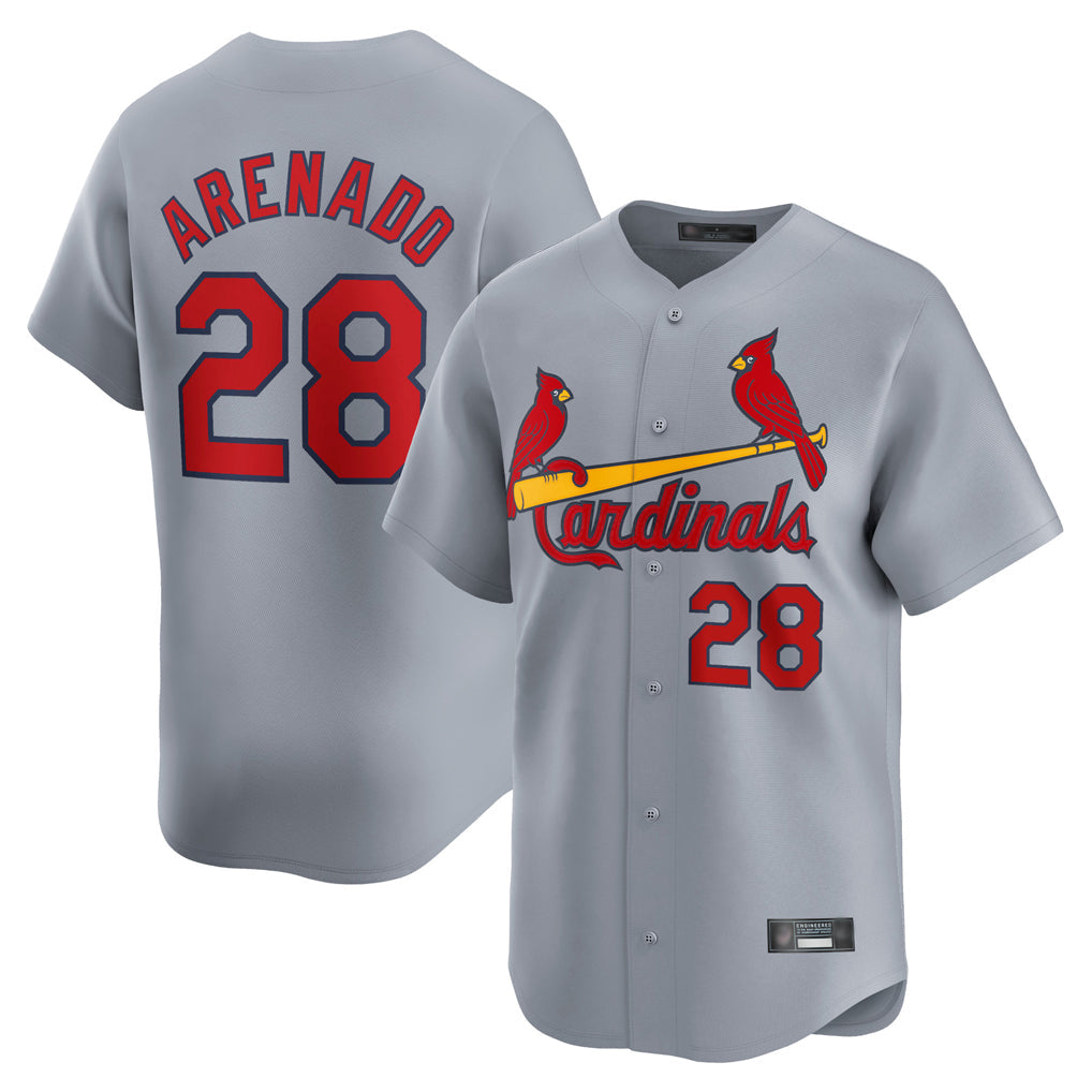 CAdoa St. Louis Cardinals #28 Nolan Arenado Player Gray Home Limited Stitched Jerseys
