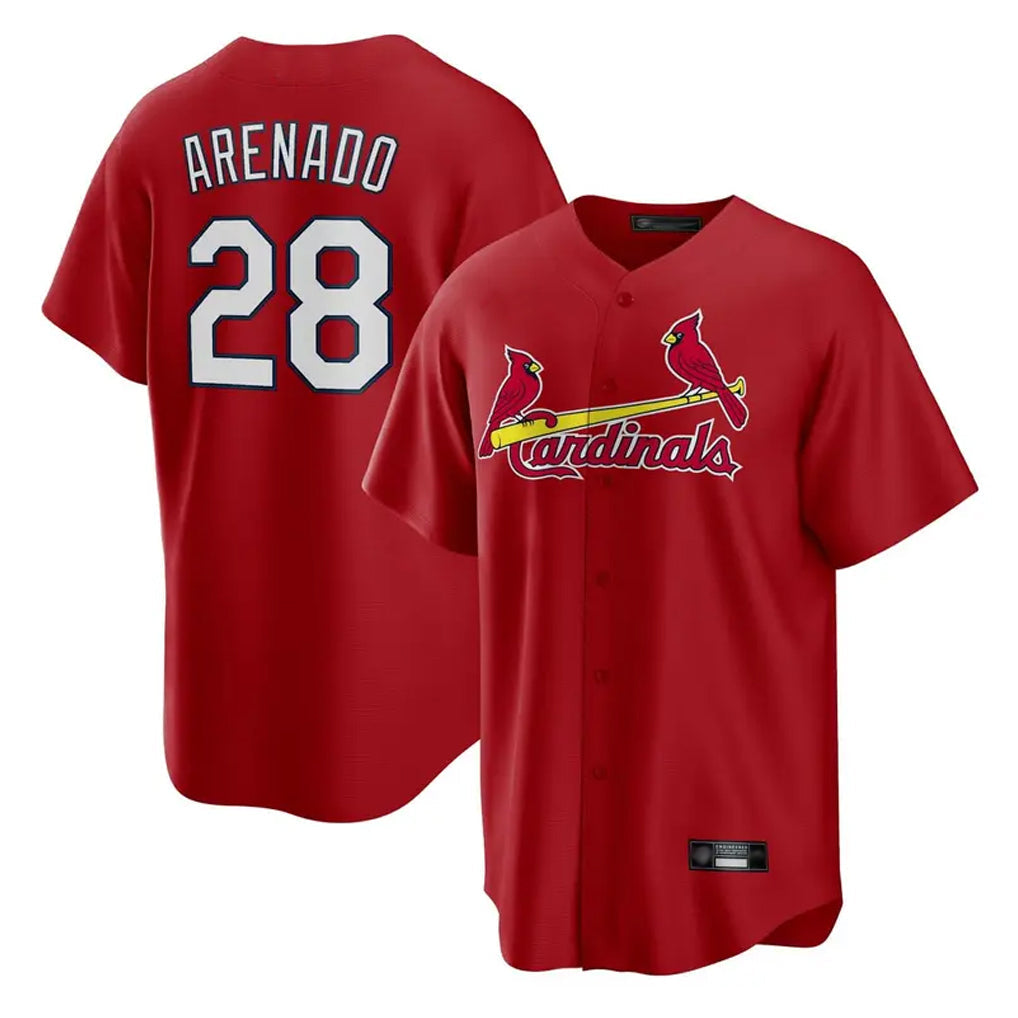 CAdoa St. Louis Cardinals #28 Nolan Arenado Player Red Home Game Stitched Jerseys