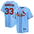 CAdoa St. Louis Cardinals #33 Brendan Donovan Player Light Blue Home Game Stitched Jerseys