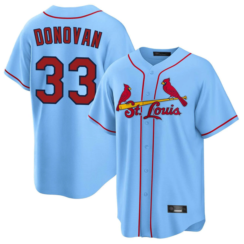CAdoa St. Louis Cardinals #33 Brendan Donovan Player Light Blue Home Game Stitched Jerseys