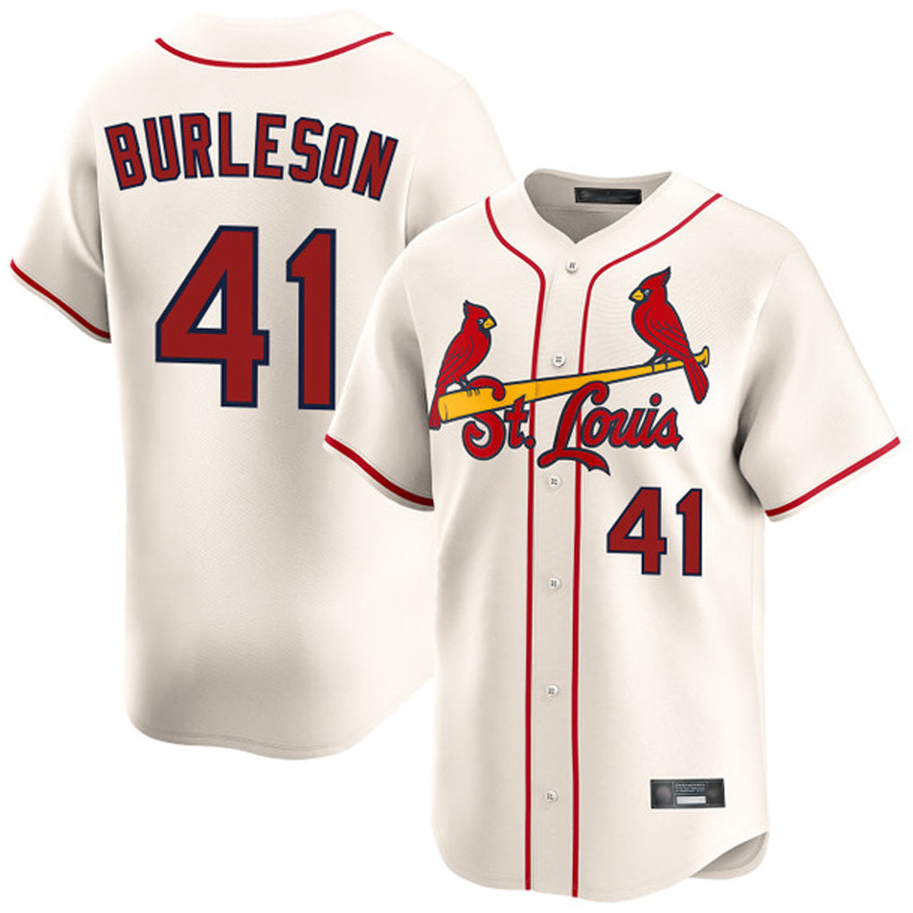 CAdoa St. Louis Cardinals #41 Alec Burlesona Player Cream Home Limited Stitched Jerseys