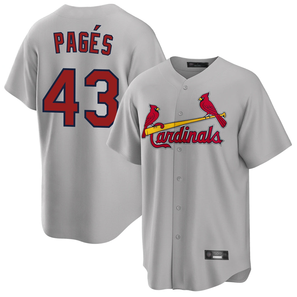 CAdoa St. Louis Cardinals #43 Pedro Pages Player Gray Home Game Stitched Jerseys