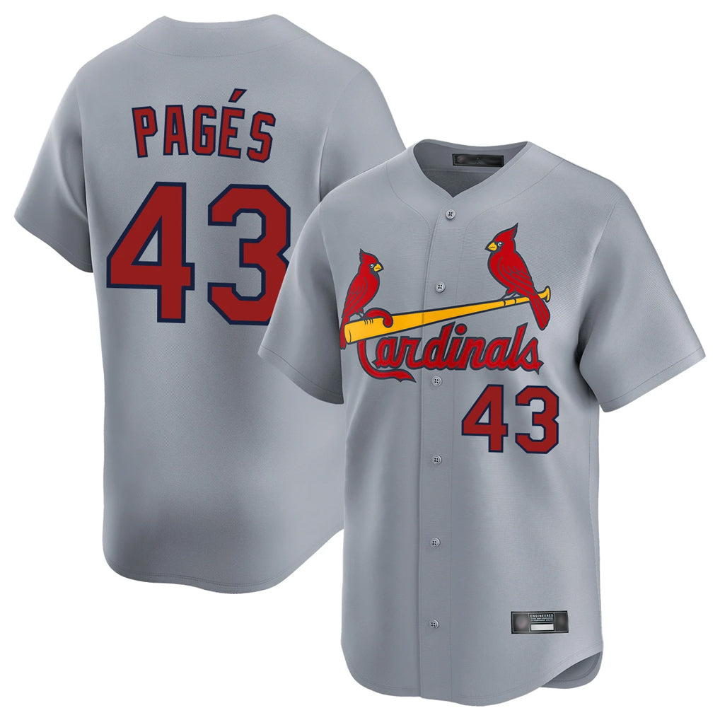 CAdoa St. Louis Cardinals #43 Pedro Pages Player Gray Home Limited Stitched Jerseys