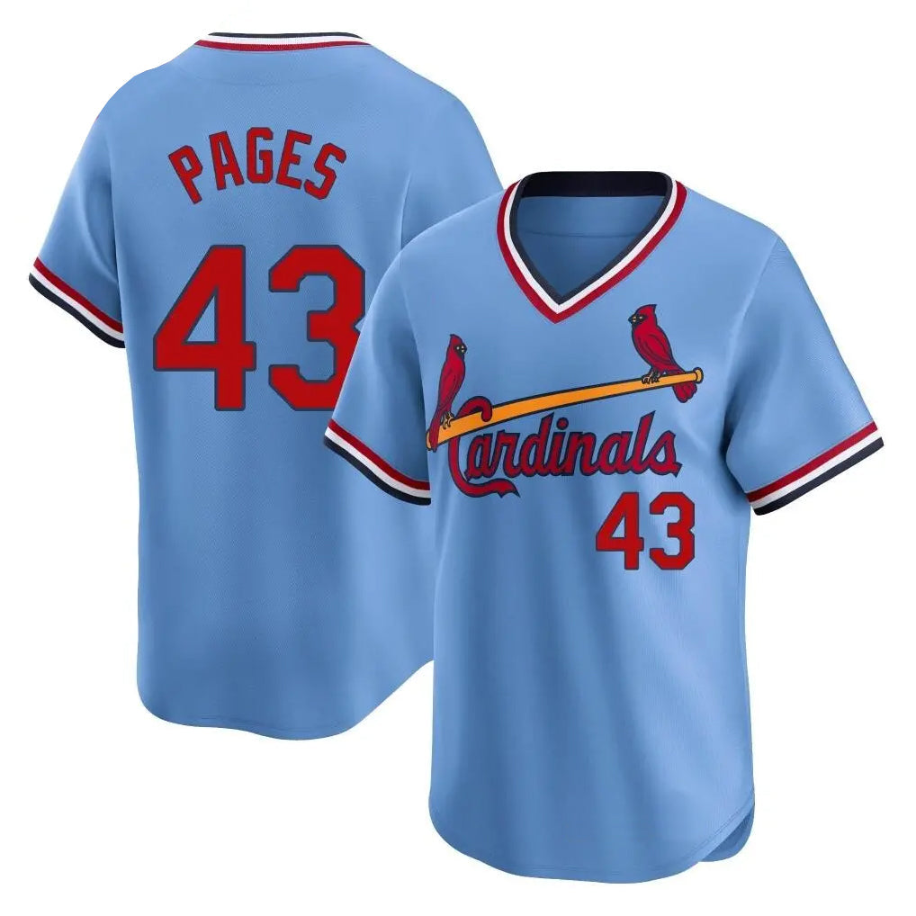 CAdoa St. Louis Cardinals #43 Pedro Pages Player Light Blue City Connect Home T-shirt Stitched Jerseys