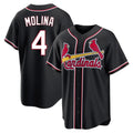 CAdoa St. Louis Cardinals #4 Yadier Molina Player Black Carbon Fashio Game Stitched Jerseys