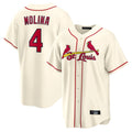 CAdoa St. Louis Cardinals #4 Yadier Molina Player Cream Home Game Stitched Jerseys