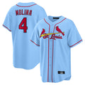 CAdoa St. Louis Cardinals #4 Yadier Molina Player Light Blue Home Game Stitched Jerseys