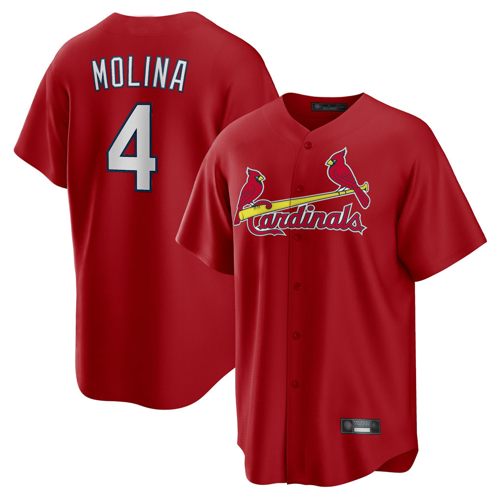 CAdoa St. Louis Cardinals #4 Yadier Molina Player Red Home Game Stitched Jerseys