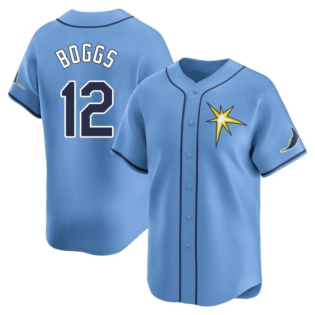 CAdoa TB.Rays #12 Wade Boggs Player Light Blue Home Limited Stitched Jerseys