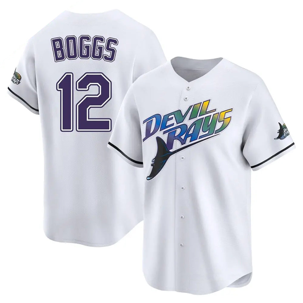 CAdoa TB.Rays #12 Wade Boggs Player White City Connect Home Stitched Jerseys