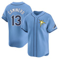 CAdoa TB.Rays #13 Junior Caminero Player Light Blue Home Limited Stitched Jerseys