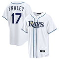 CAdoa TB.Rays #17 Jake Fraley Player White Home Game Stitched Jerseys