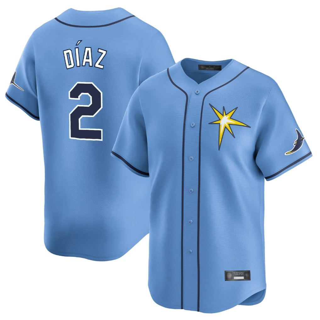CAdoa TB.Rays #2 Yandy Diaz Player Light Blue Home Limited Stitched Jerseys