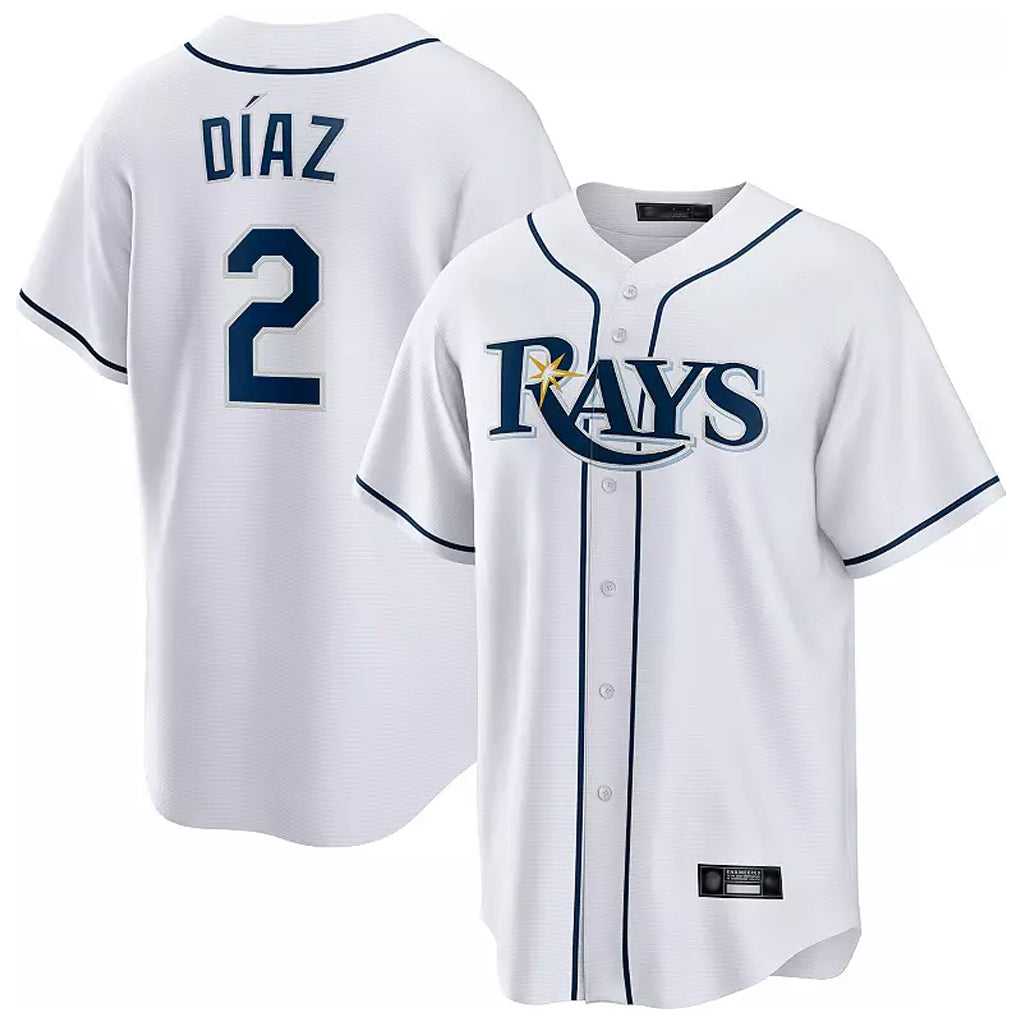 CAdoa TB.Rays #2 Yandy Diaz Player White Home Game Stitched Jerseys