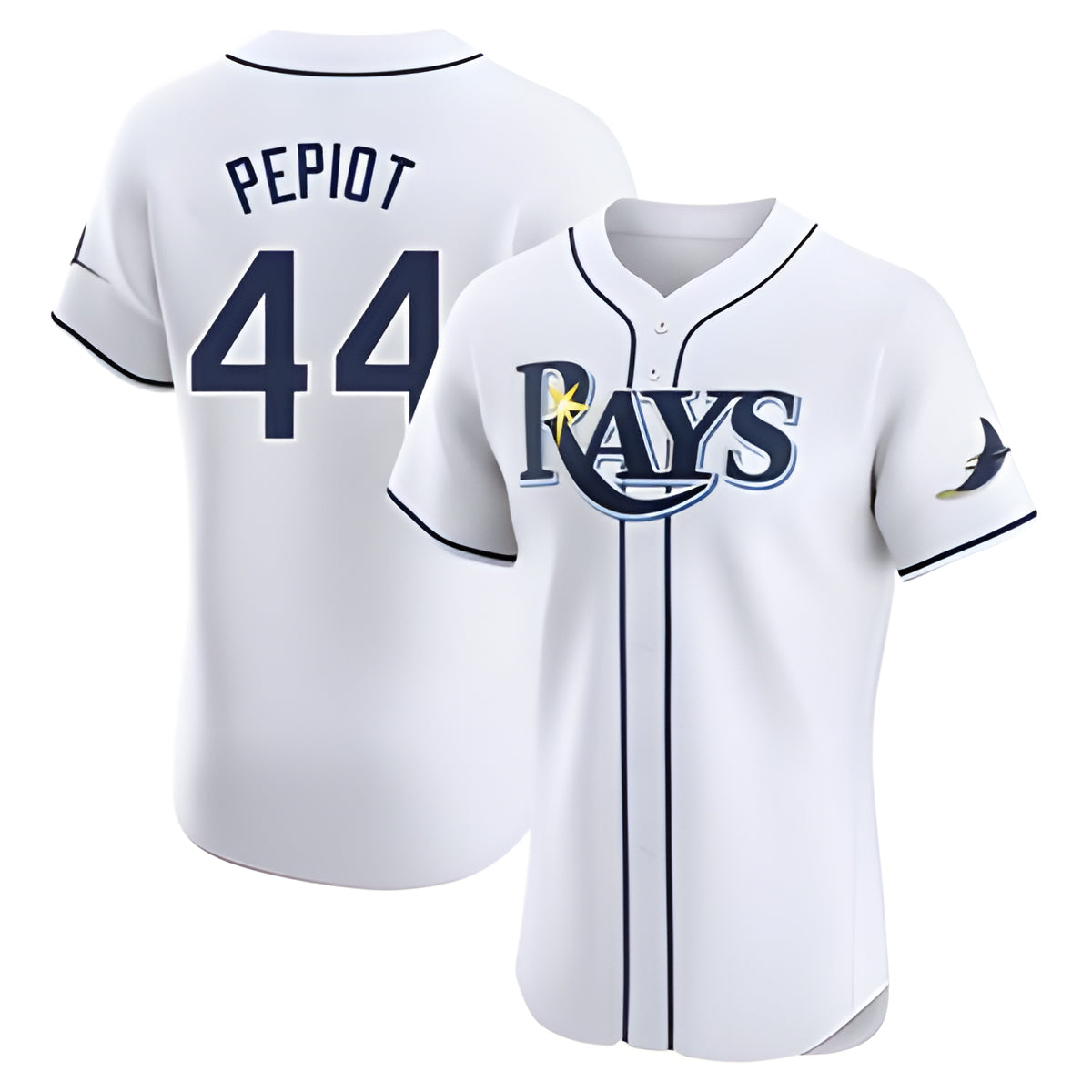 CAdoa TB.Rays #44 Ryan Pepiot Player White Home Limited Elite Stitched Jerseys