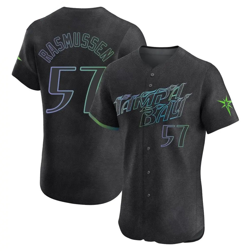 CAdoa TB.Rays #57 Drew Rasmussen Player Black City Connect Home Limited Elite Stitched Jerseys