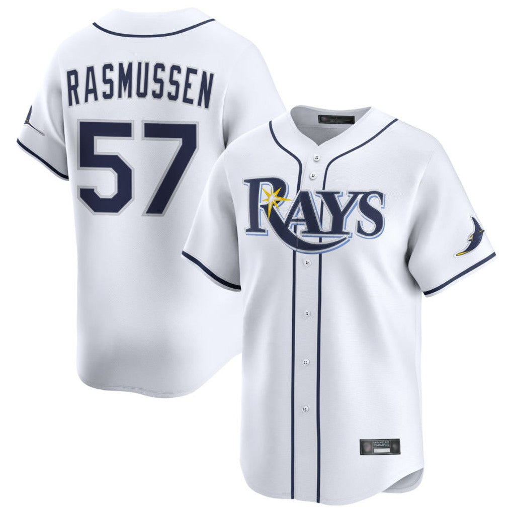 CAdoa TB.Rays #57 Drew Rasmussen Player White Home Limited Stitched Jerseys