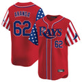 CAdoa TB.Rays #62 Jonathan Aranda Player Red 2025 Independence Day Vapor Premier Limited Stitched Jerseys