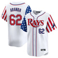 CAdoa TB.Rays #62 Jonathan Aranda Player White 2025 Independence Day Vapor Premier Limited Stitched Jerseys
