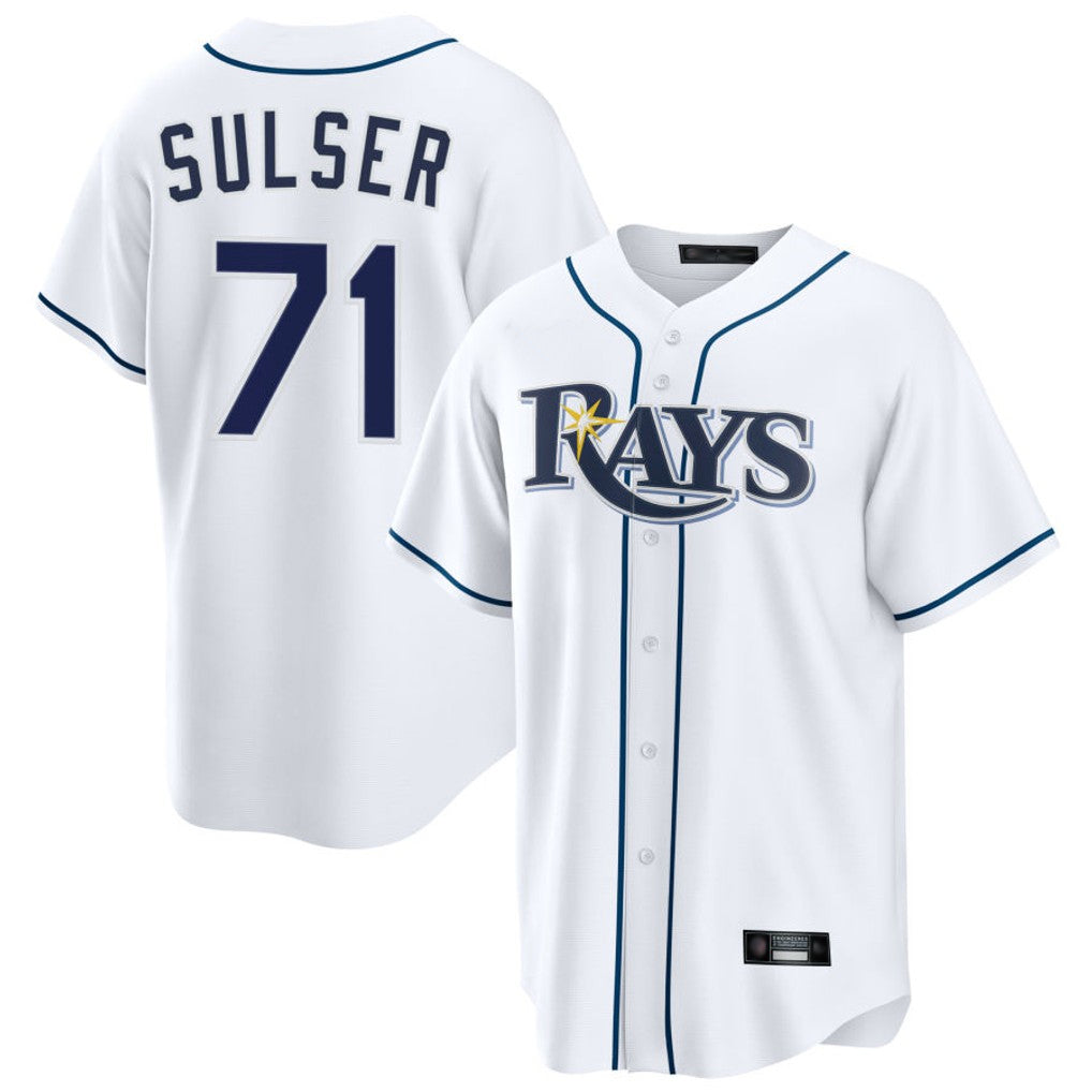 CAdoa TB.Rays #71 Cole Sulser Player White Home Game Stitched Jerseys
