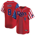 CAdoa TB.Rays #8 Brandon Lowe Player Red 2025 Independence Day Vapor Premier Limited Stitched Jerseys